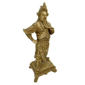 Chinese Warrior Samurai Sculpture Figurine Home Decor Resin 14" High EUC 6769
